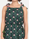 Twirl Tailed-Emerald Bloom Maxi Dress