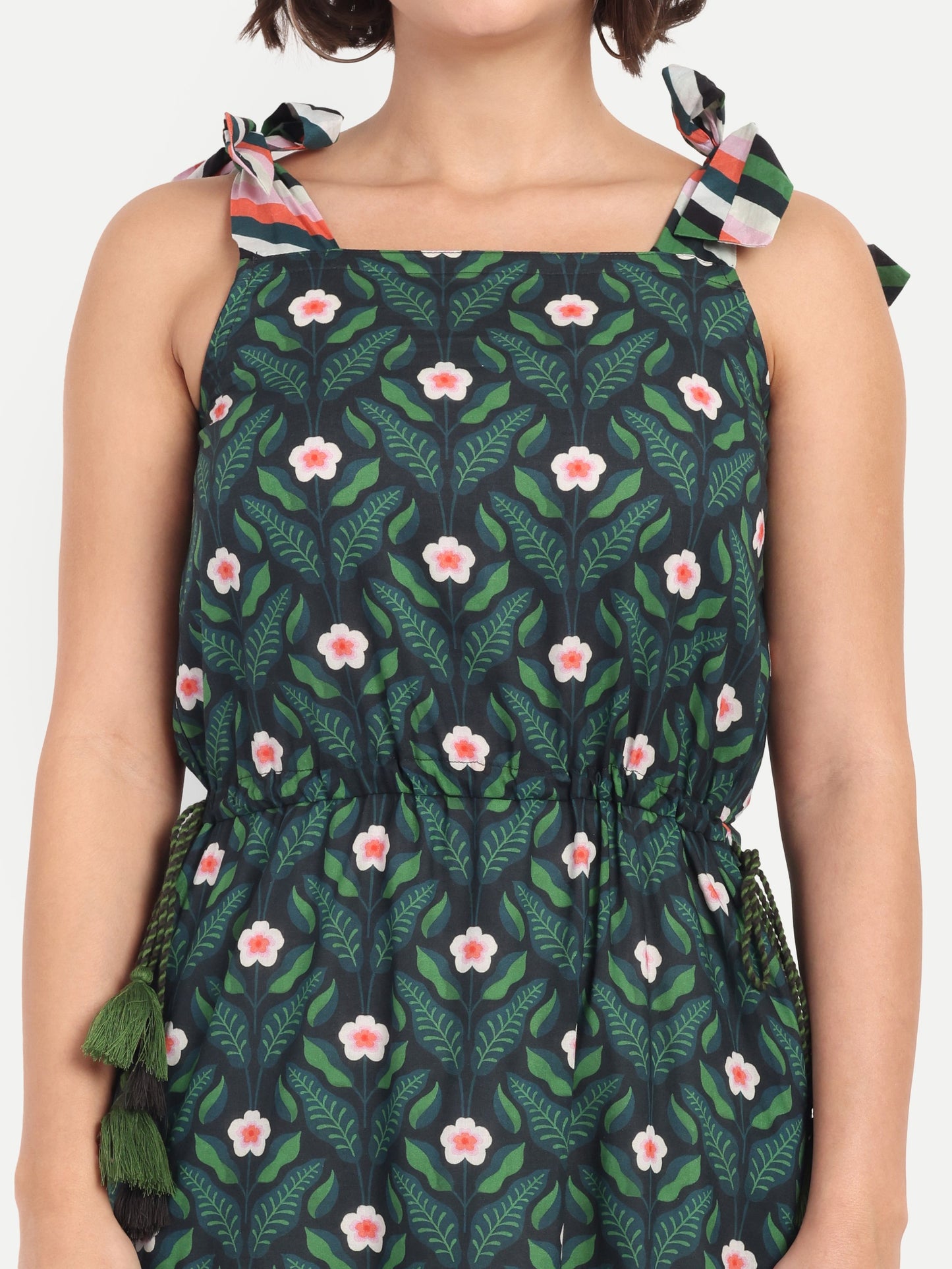 TWIRL TALES-Emerald Bloom Maxi Dress