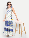 Twirl Tailed-Blue Meadow Maxi Dress