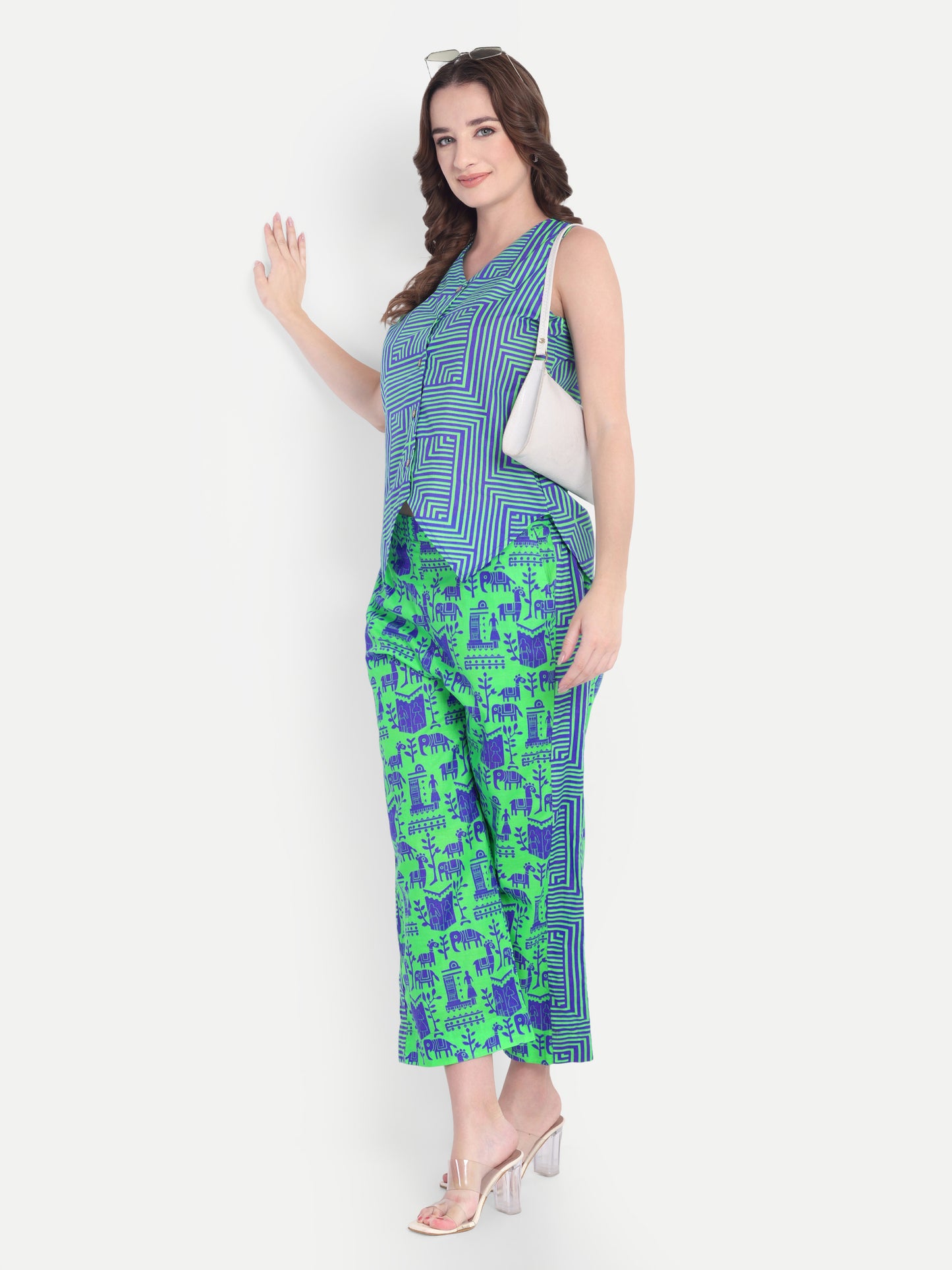 Coord Set-blue green