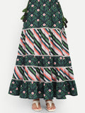 Twirl Tailed-Emerald Bloom Maxi Dress