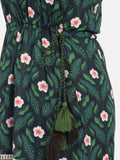 Twirl Tailed-Emerald Bloom Maxi Dress