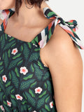 Twirl Tailed-Emerald Bloom Maxi Dress